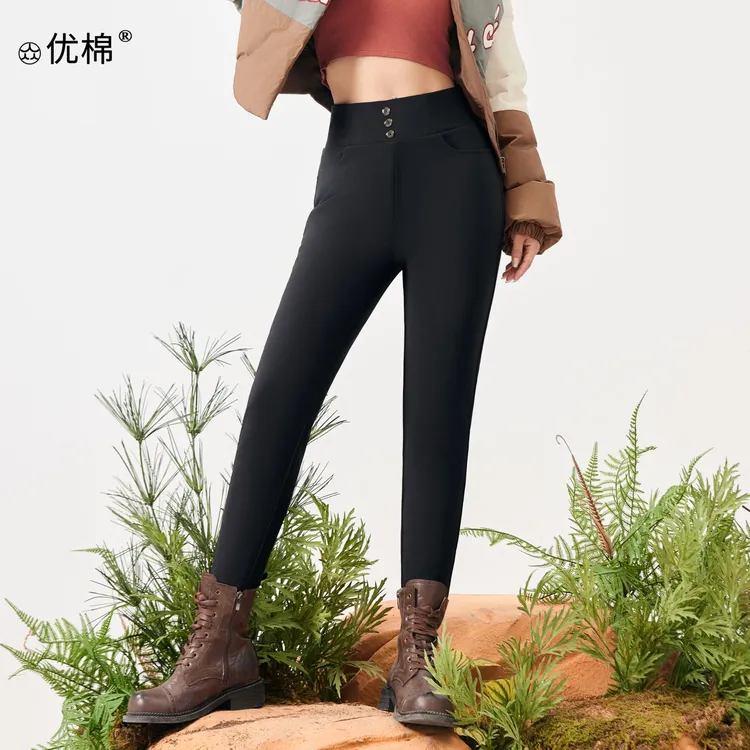 【语喆优选】机能三防~加厚保暖！显高显瘦高腰外穿大弹力打底小黑裤2822