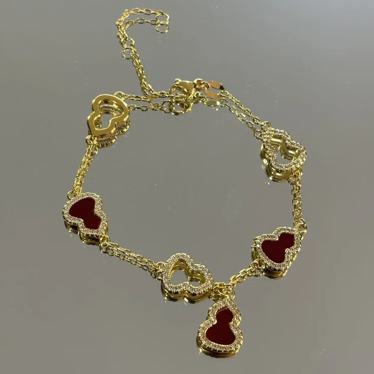 CoCo爆款不过敏不掉色红葫芦手链K007