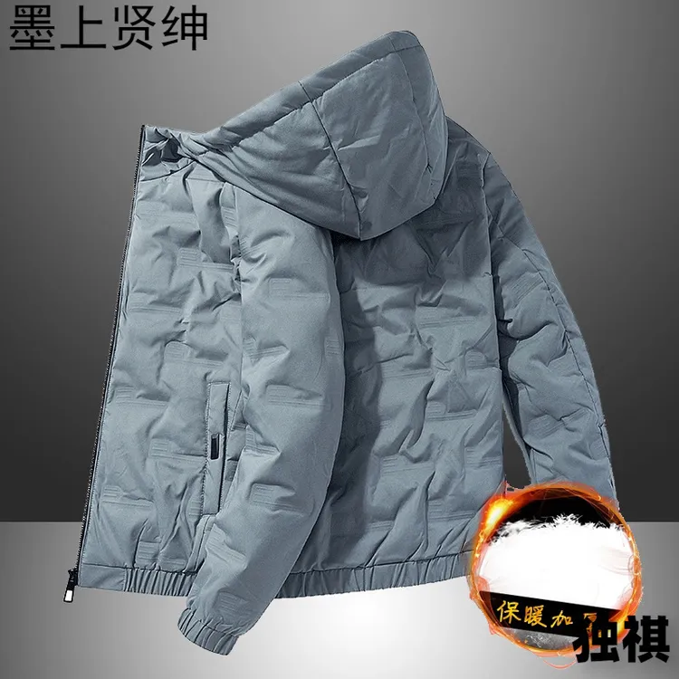 男士短款连帽加厚保暖潮流大码防风秋冬季青年休闲运动衣男韩版