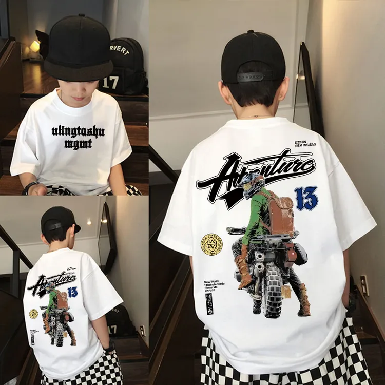 【100%纯棉】男童短袖t恤2025新款上衣夏季纯棉中大童夏款男孩半袖