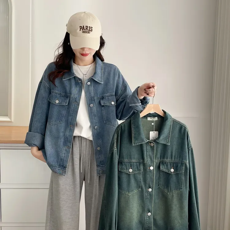 大码女装 胸118-142牛仔外套Y100#