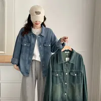 春季新款宽松时尚休闲百搭显瘦牛仔外套长袖韩版复古外套百搭水洗