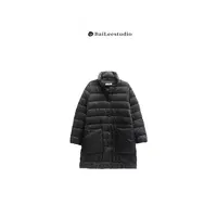 【柏栗良品】秋冬新品~休闲时尚宽条绗缝中长羽绒外套7099