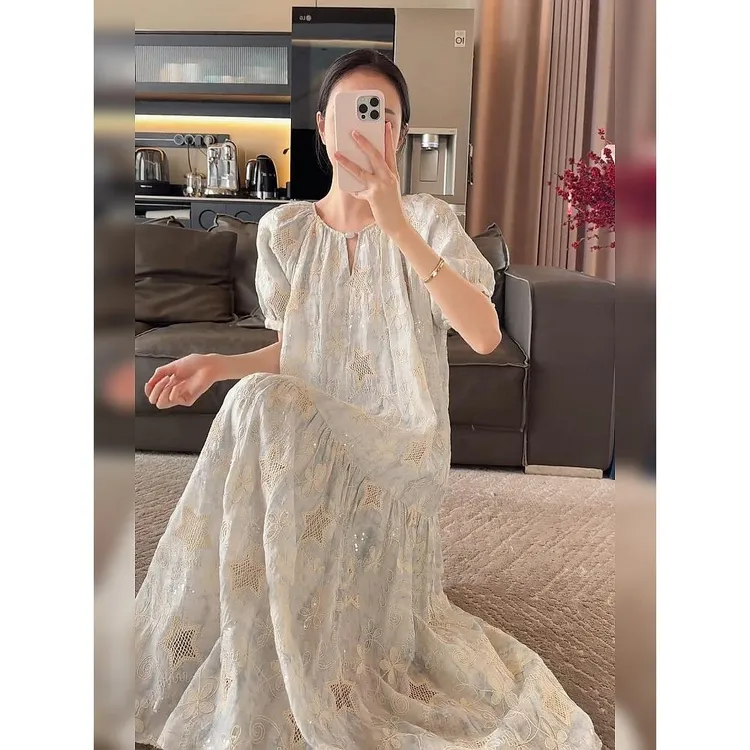 2025年夏季新款穿搭今年流行漂亮绝美淑女高级感气质独特连衣裙子