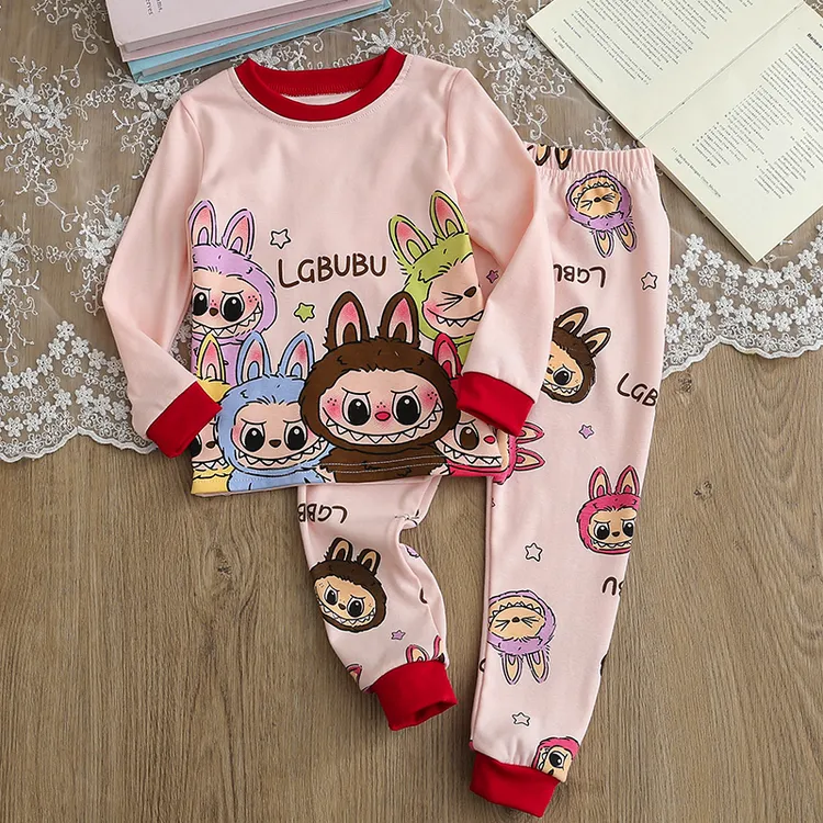 280G女童秋衣秋裤套装儿童内衣纯棉家居服宝宝纯棉睡衣秋冬打底衫