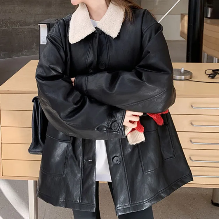 皮衣羽绒服女冬季新款时尚韩系高级感保暖白鸭绒皮外套