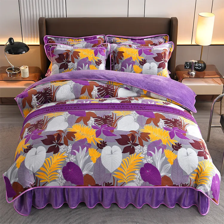 秋冬款高端加厚牛奶绒双面绒床上四件套冬季四件套牛奶绒双面绒