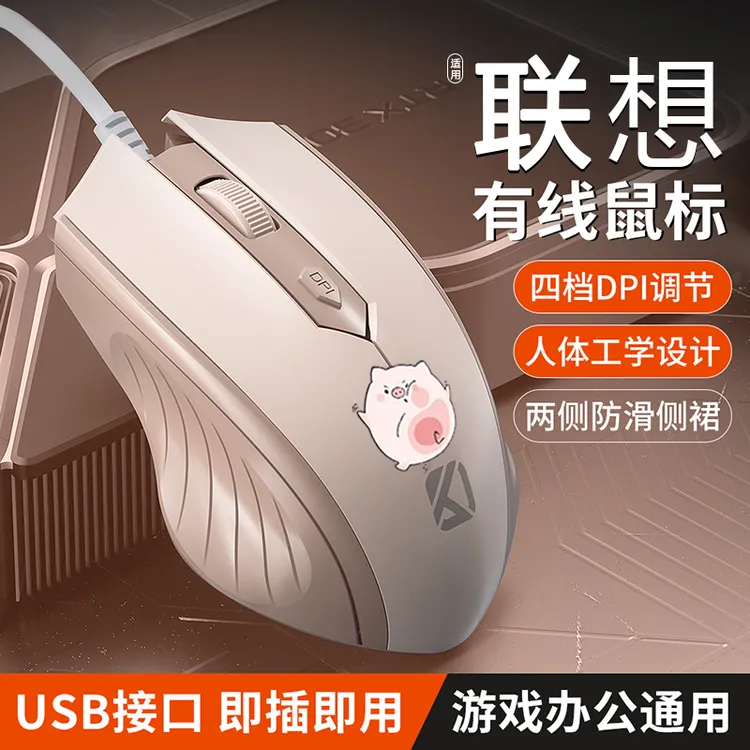 有线鼠标USB潮流静音台式笔记本电脑家用办公通用游戏电竞男女生