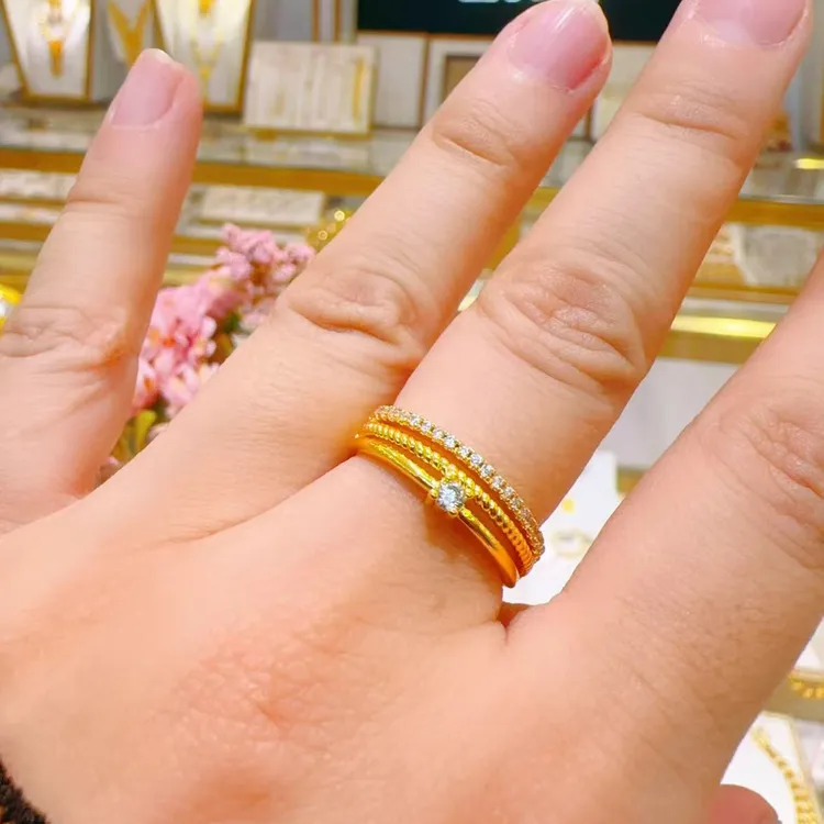 铜合金戒指 0.06g 双层设计戒指