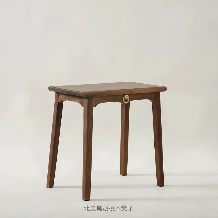 居图独写北美黑胡桃木高方凳