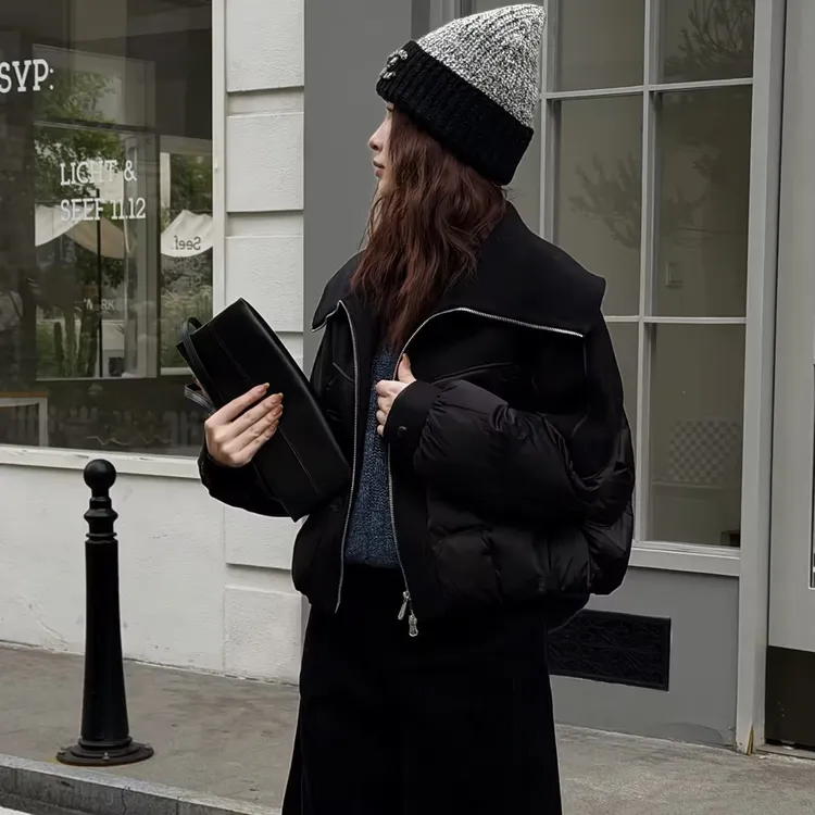 HELA AOMI “羊毛翻领鹅绒”90白鹅绒+绵羊毛100%羽绒服CY5DM09955