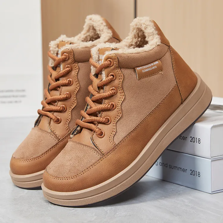 2025冬季新款老北京加绒加棉高帮加厚保暖休闲运动百搭妈妈雪地靴