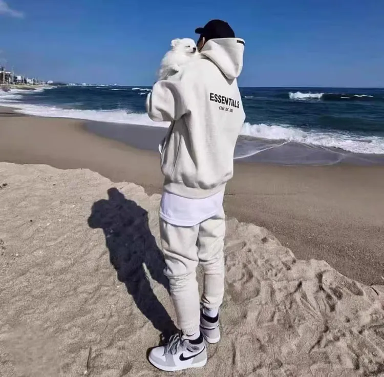 SS22第八季ESSENTIALS植绒字母连帽卫衣男FOG复线潮牌外套百搭