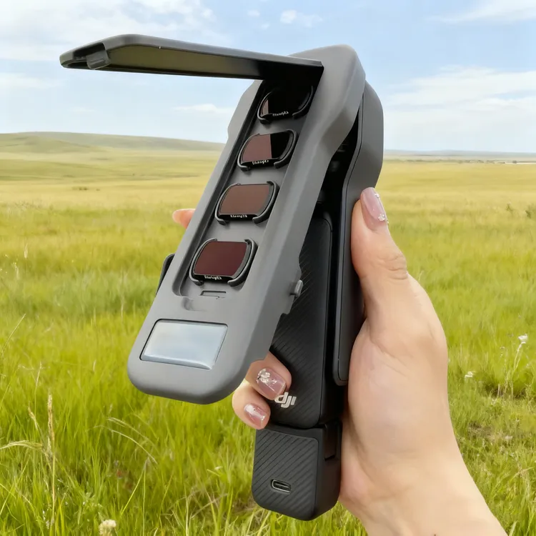 适用 DJI大疆 Pocket3翻盖保护壳防刮防摔滤镜收纳壳pocket3配件