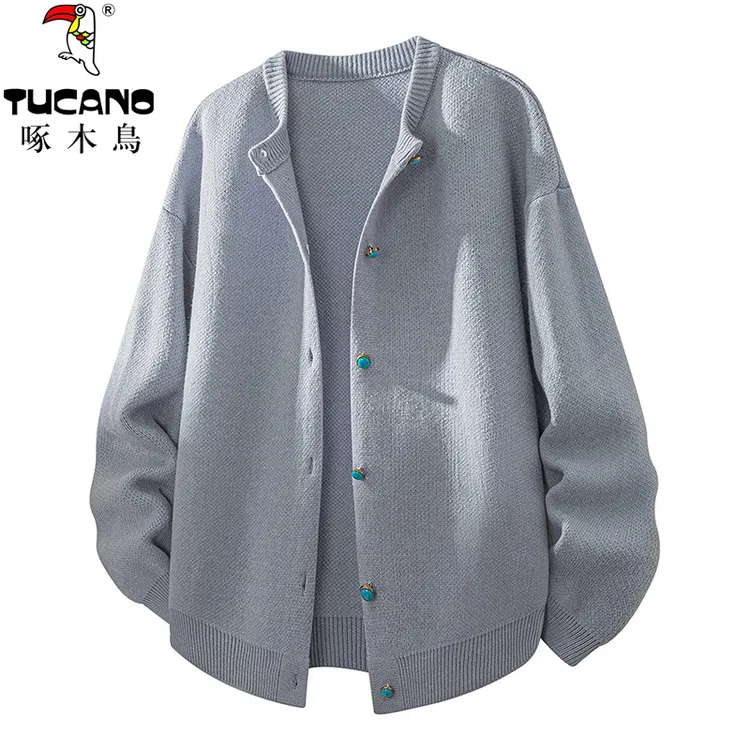啄木鳥正品秋季新款开衫毛衣爆款潮流时尚百搭宽松休闲针织衫上衣