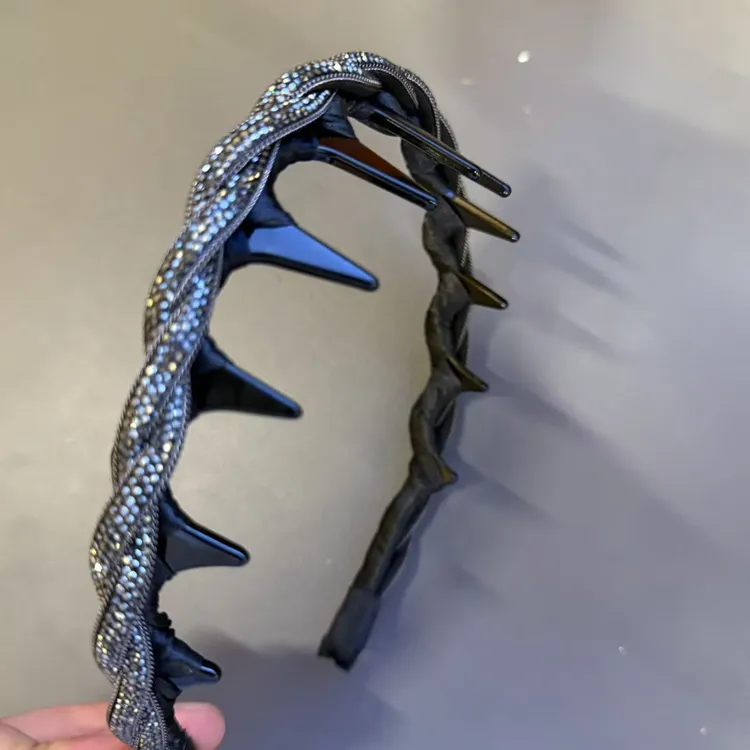 韩版水钻发箍倒插梳高颅顶发箍带齿压发卡头箍头扣洗脸发箍头饰