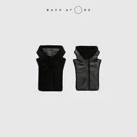 BACKATONE“柔云暖栖”  正反两穿进口皮毛一体披肩 BFF-3GP487K-K