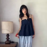 25夏日系甜美一字领外穿牛仔无袖吊带上衣女S5681