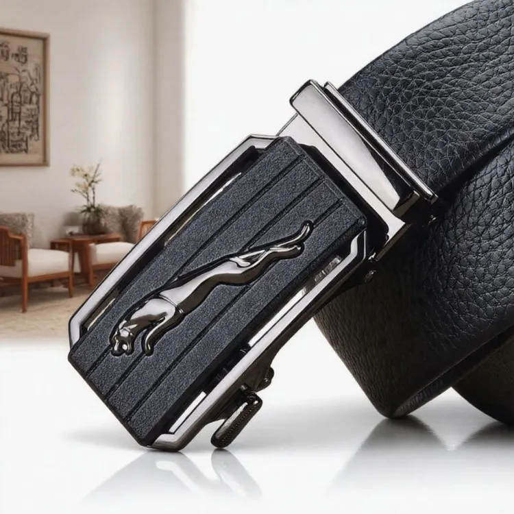 3.5cm头层纹耐用软皮男士皮带合金自动扣商务休闲百搭潮流裤腰带
