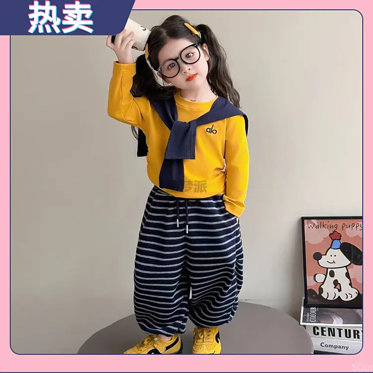 女童韩系穿搭秋装套装2025新款儿童卫衣秋季女宝宝运动三件套秋款