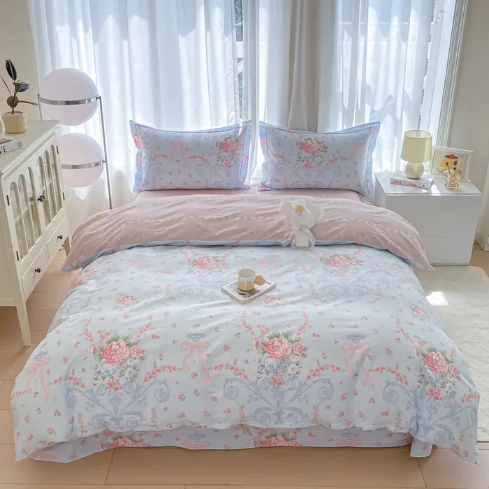 【新号开播超优惠】100%全棉纯棉四件套 四季款斜纹印花小清新单人