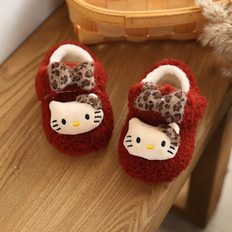 婴幼儿女宝宝棉鞋加绒周岁学步鞋2025冬天新款卡通鞋软底女童靴子