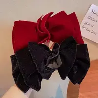 LAPHE 蝴蝶结发夹满天星小众设计感后脑勺弹簧夹网红气质时尚