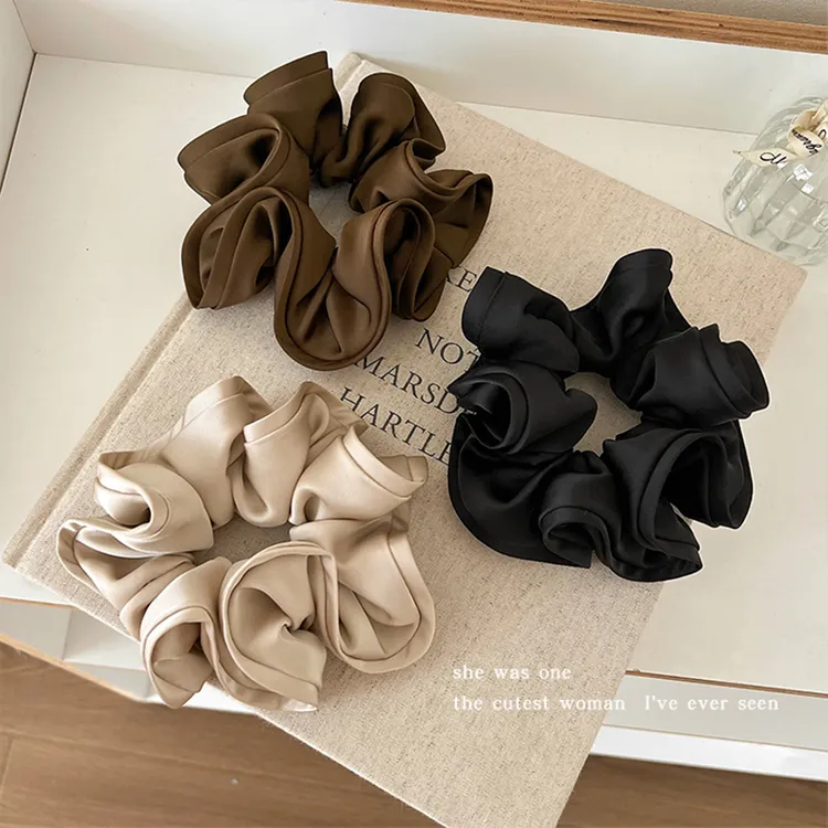 法式复古木耳边大肠发圈女后脑勺扎马尾发绳高弹力耐用橡皮筋头饰商品图