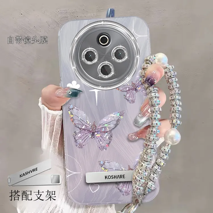 自带镜头膜VIVOY300Pro手机壳V2410A软壳y300pro蝴蝶一体羽纱5G