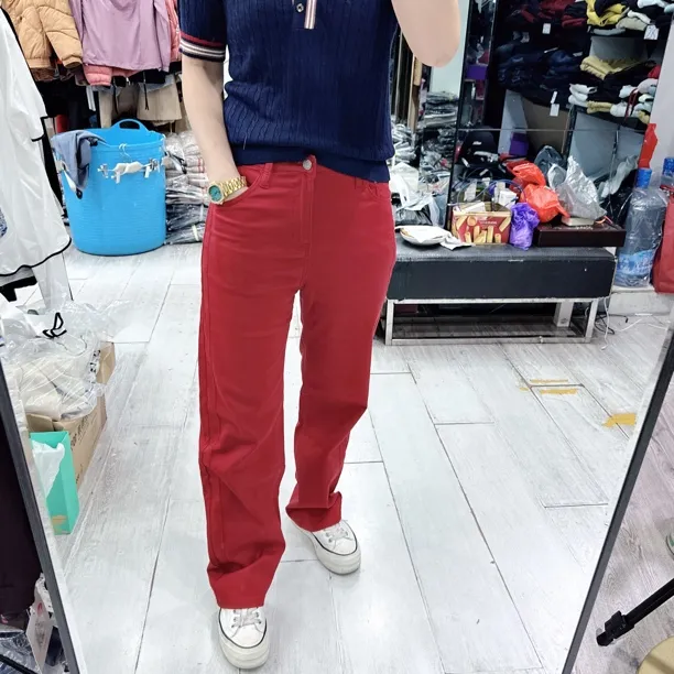 韩版大码喜事2款小直筒喇叭弹力牛仔裤66386/66387