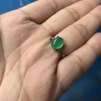 阳绿冰绿玛瑙戒指时尚女士女款个性百搭日常
