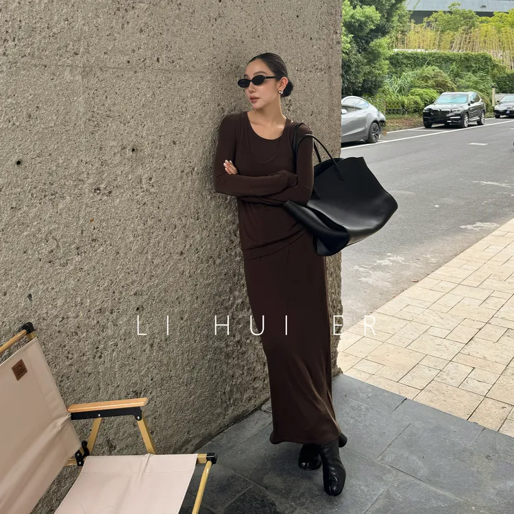 LiHuiEr李慧儿【南阳旧梦】老钱连衣裙轻熟气质感套装长裙HNE091