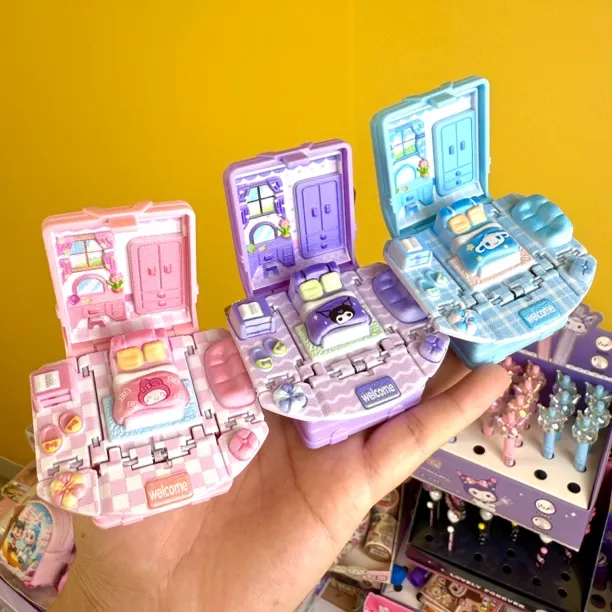 创意新品3D立体卡通三丽欧娃娃屋折叠弹爆书包钥匙扣玩具魔法挂件