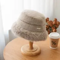冬天厚款毛绒渔夫帽女生户外防寒保暖平顶盆帽氛围感显脸小包头帽