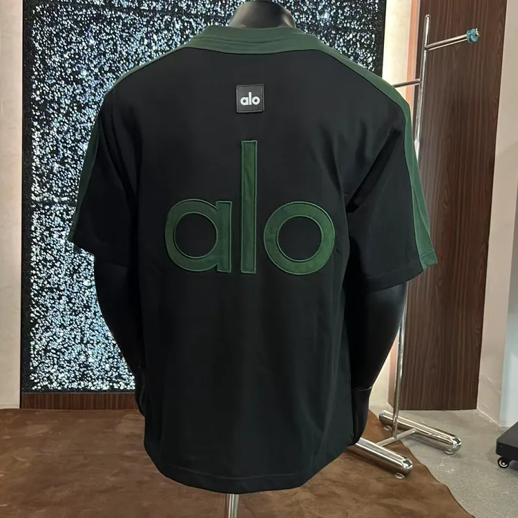 1号夏款男士背面达标aLO撞色拼接圆领半袖百搭微宽松休闲T恤 JIE