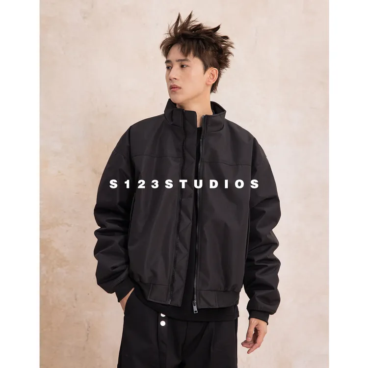 聪明陈90白鸭绒 三防立领羽绒服男冬季高街保暖飞行员夹克外套