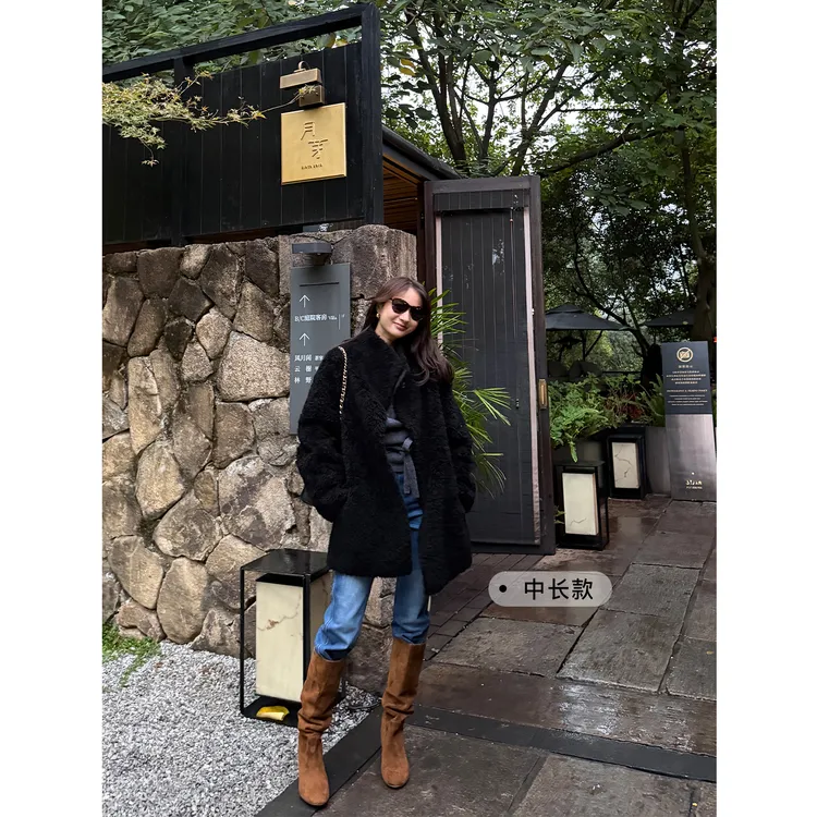 KEEP KAPU靠谱【蒙田大道】珍奢纯羊毛颗粒仿皮毛一体外套KP253737