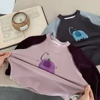 H0657 冬季新款男女童插肩袖加厚洋气内搭