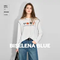 【好柿发生】贝茜妮主题LOGO印花长袖T恤女2025秋季新款宽松上衣