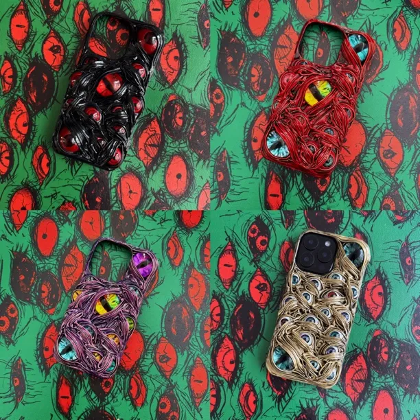 恐怖个性眼睛创意华为16promax手机壳15pro克苏鲁13个性14装饰