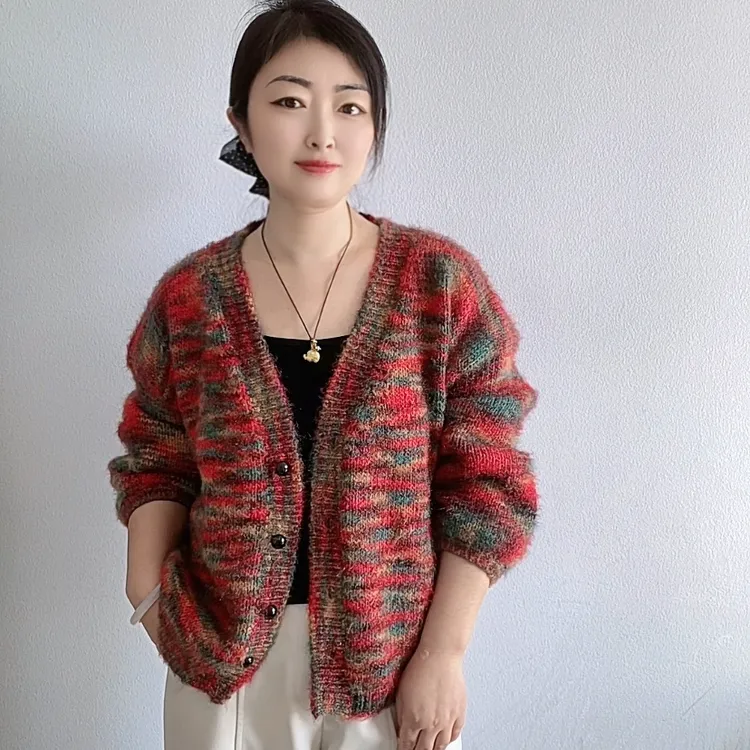 织V领开衫款一团3两羊毛亮丝绒亲肤超柔花式手编毛衣围巾帽子线