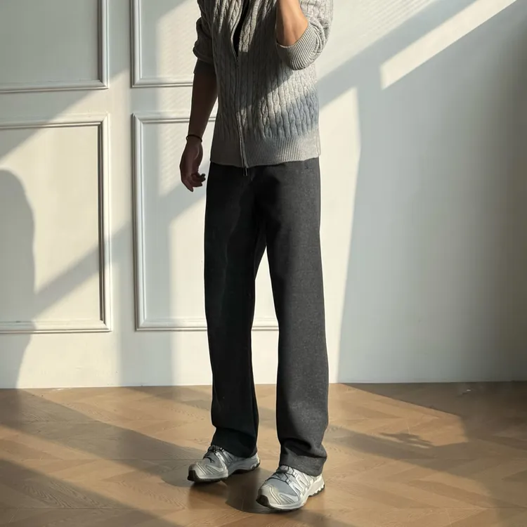 justkingdom微弹秋冬男深空灰宽松显瘦休闲裤百搭极简风休闲卫裤