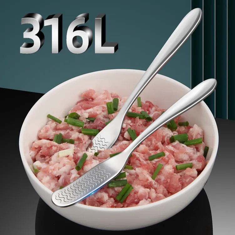 新款316L不锈钢包饺子器挑馅勺馄饨云吞馅料搅拌勺家用挖馅勺工具