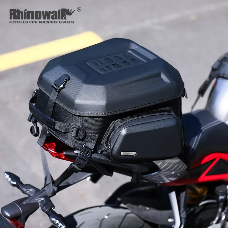 犀牛漫步35L装全盔摩托车后座包尾包骑行背包机车双肩硬壳头盔包