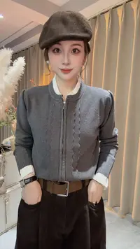 HUIHUI 拼接假两件针织开衫