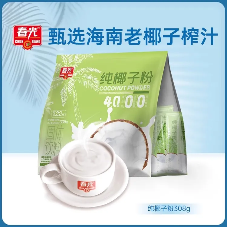 春光纯椰子粉308g无添加不添加糖正宗海南特产速溶椰奶椰汁椰浆
