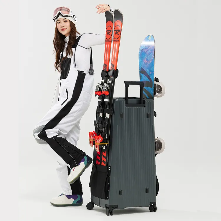 XXXsnow硬壳滑雪拉杆箱万向轮装备收纳包大容量可插雪板单板轮包