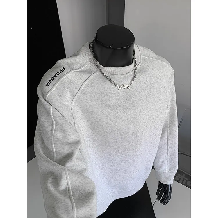 【重磅】男士新款潮流卫衣秋冬季新款美式解构拼接圆领打底上衣外套