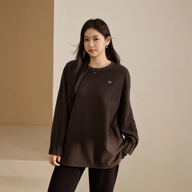 【流光风设计感软糯底抓毛高弹T恤】纤莉秀大码女装胖mmT恤QK4638