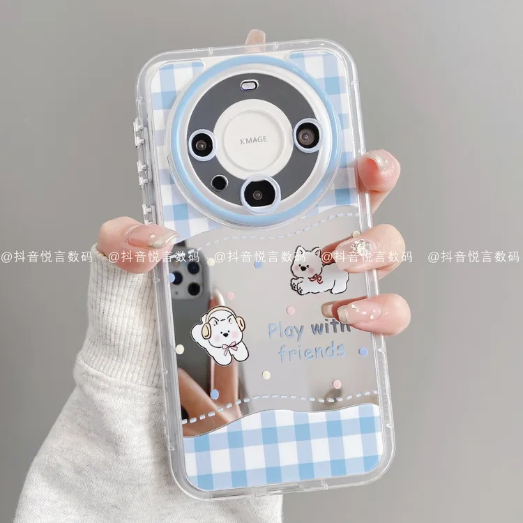 镜面奶油壳适用华为mate70pro/60/50/40苹果17promax西高地手机壳